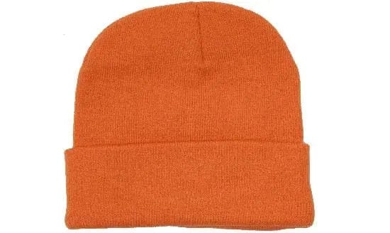 Headwear Knitted Acrylic Beanie X12 - 4243 in Orange
